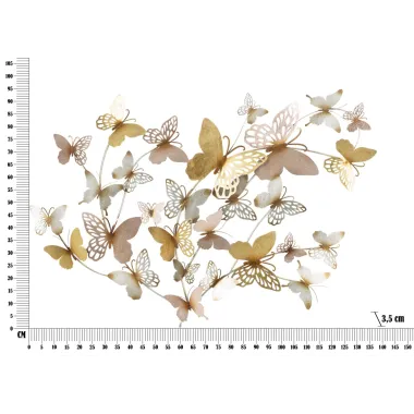 PANEL ŚCIENNY BUTTERFLIES ZŁOTO/RÓŻOWY 132X3,5X95,5 cm